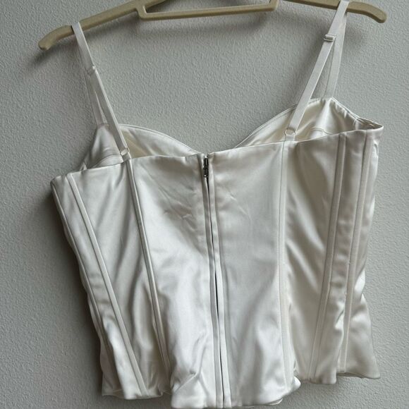 Aritzia Wilfred Oklahoma Sweetheart Birch White Bridal Bustier Corset Size Mediu - Picture 6 of 10